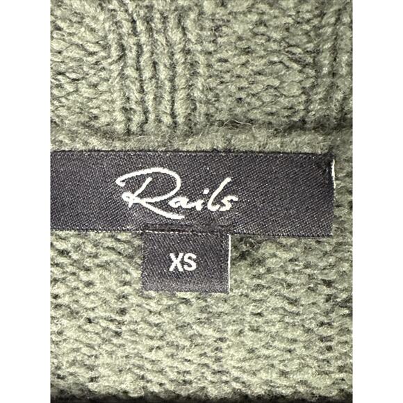 Rails Perci Olive Green Black Stars Merino Wool Knit Sweater XS Extra Small - Picture 3 of 7